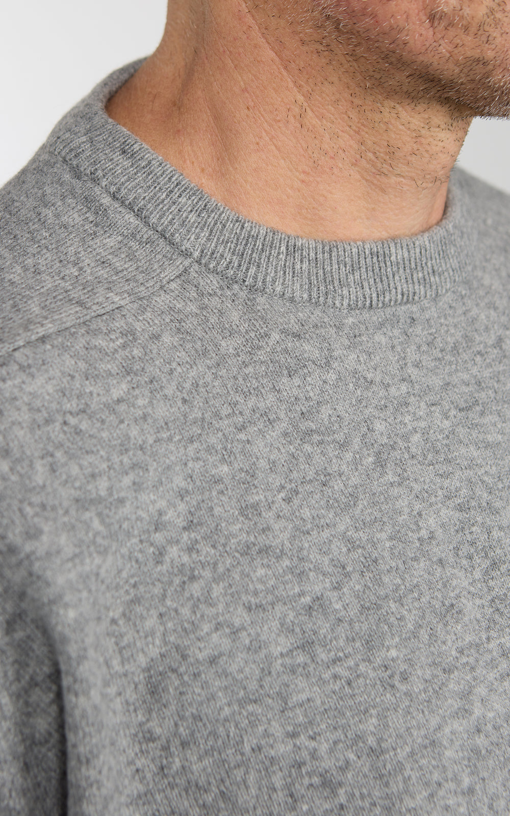 OrSlow Simple Crewneck Wool Sweater Light Grey