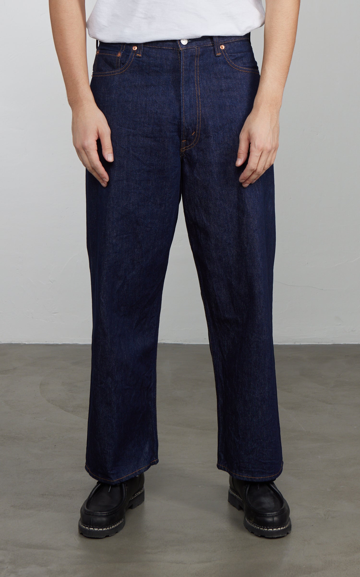 OrSlow 100 Super Dad's Fit Denim Pants Blue One Wash