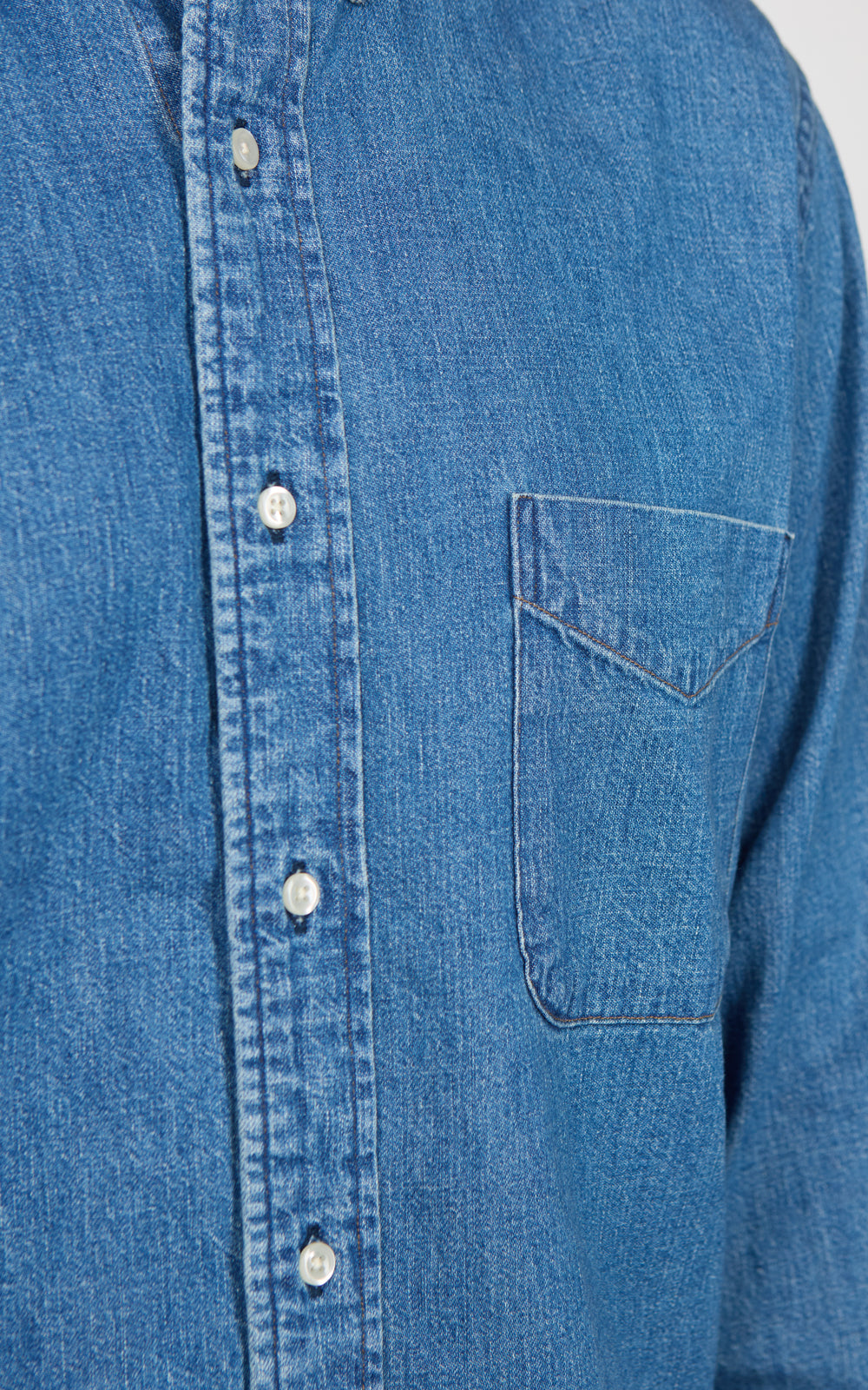 Orslow Standard Button Down Shirt Denim Used
