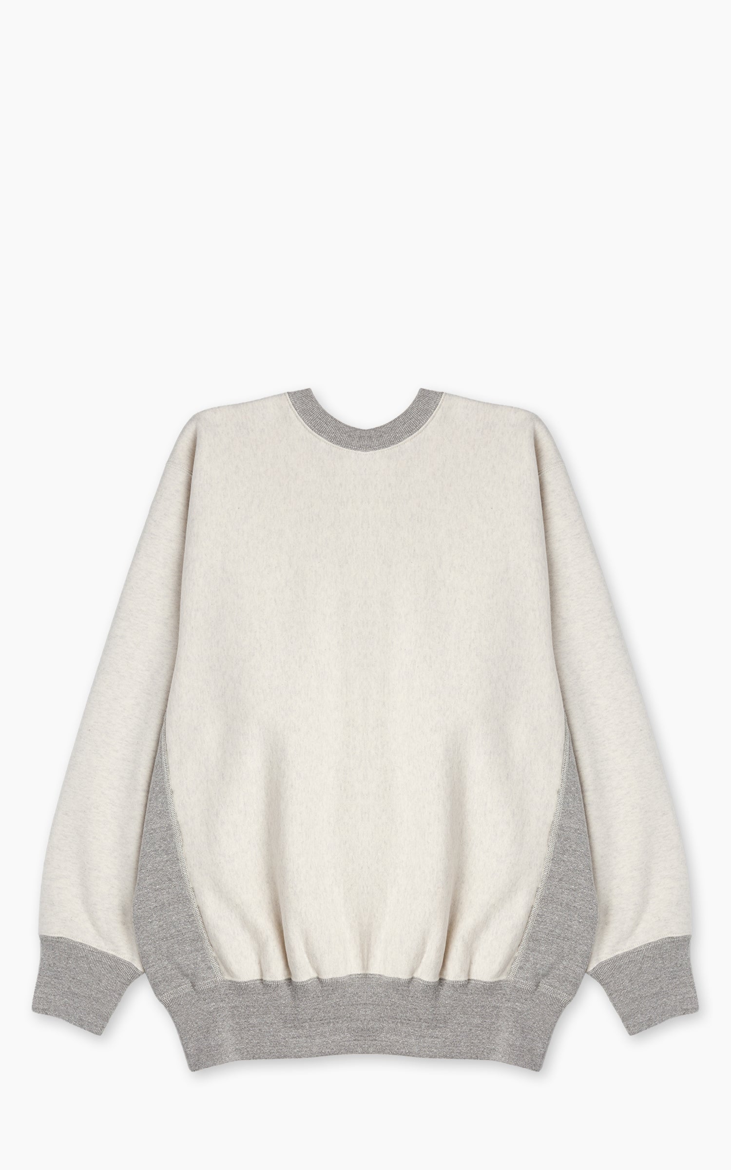 OrSlow Heavyweight Cross Grain Side Rib Two-Tone Printed Sweatshirt Ecru