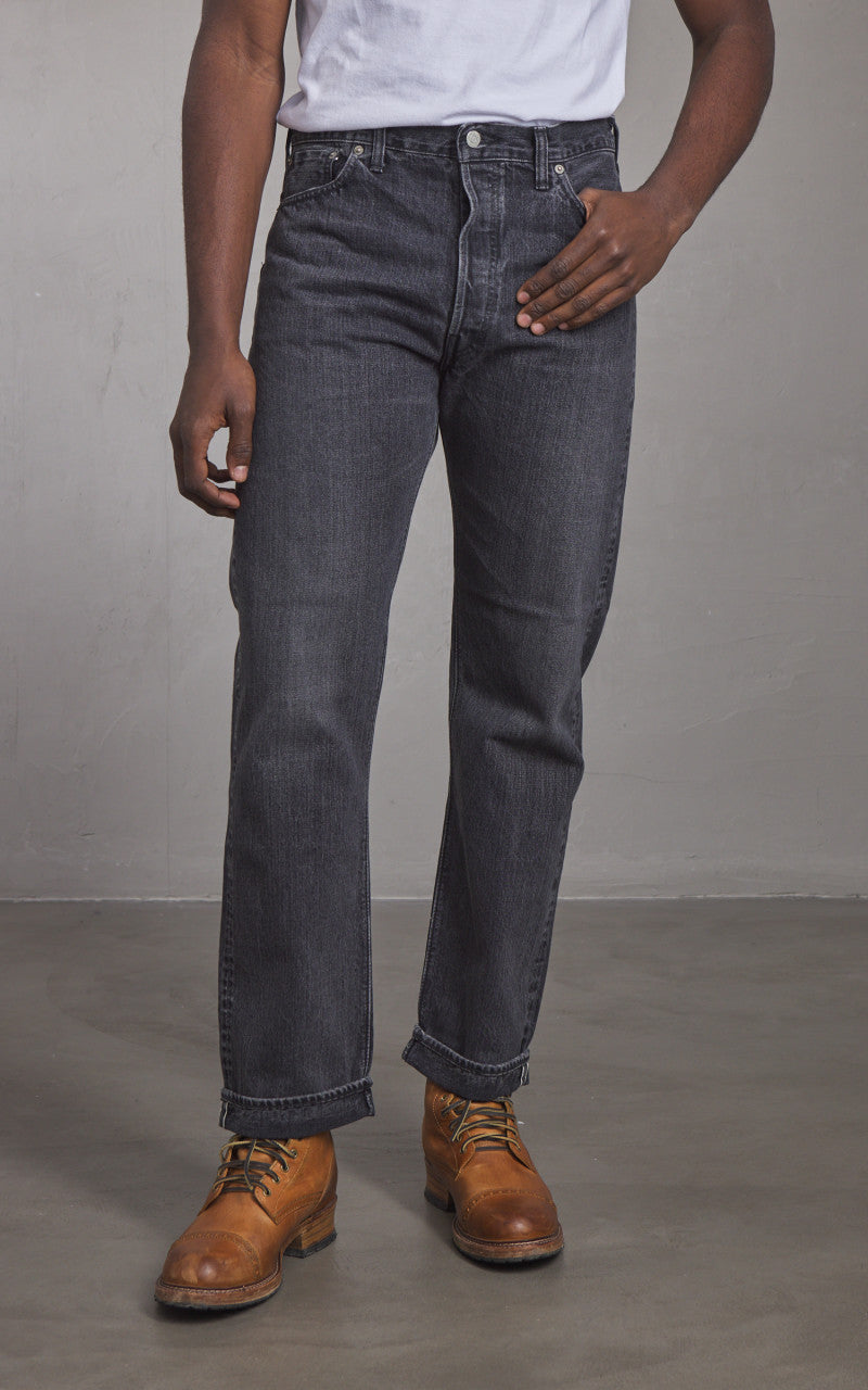 OrSlow Standard Fit Jeans 105 Black Denim Selvedge Stonewashed
