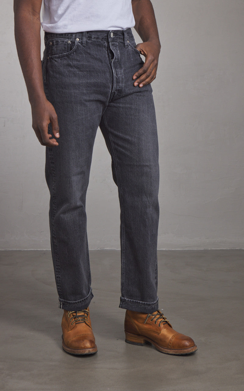 OrSlow Standard Fit Jeans 105 Black Denim Selvedge Stonewashed