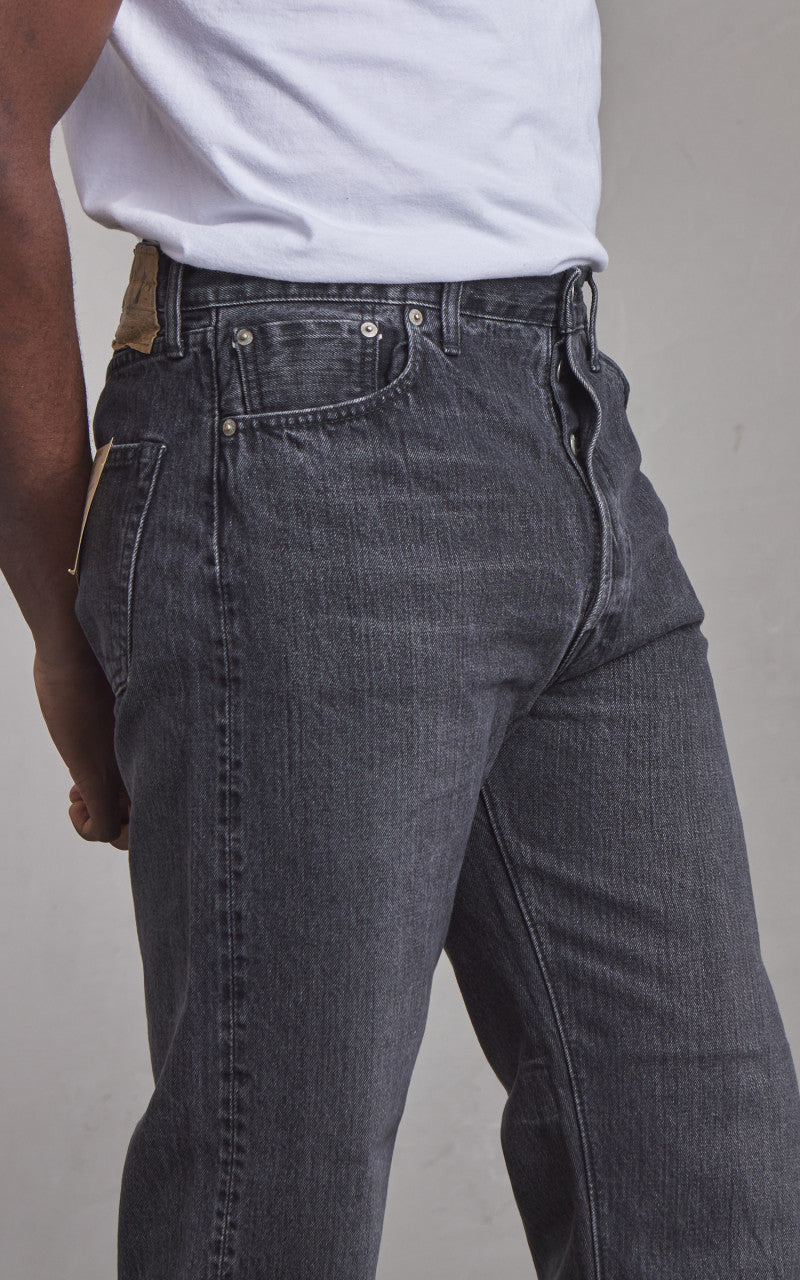 OrSlow Standard Fit Jeans 105 Black Denim Selvedge Stonewashed