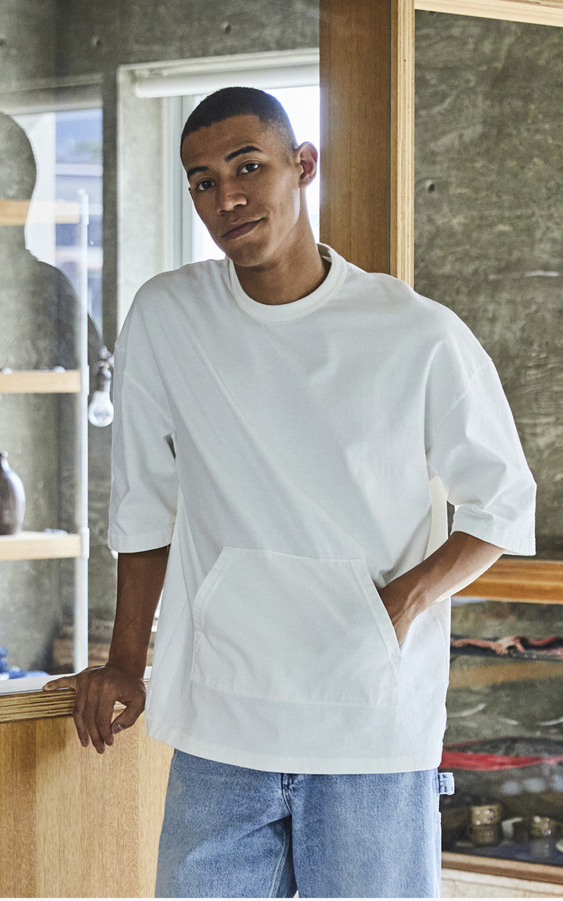 OrSlow Kangaroo Pocket 3/4 Sleeve T-Shirt White