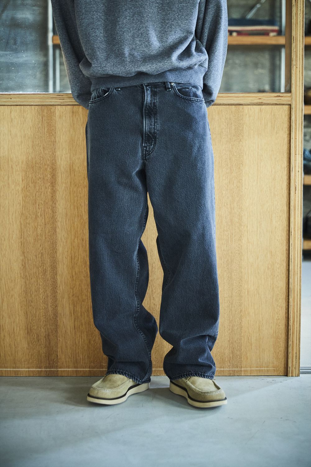 OrSlow 100 Super Dad's Fit Denim Pants Black Stone