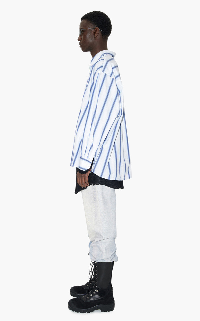 Our Legacy Borrowed Shirt Blue Crypto Stripe