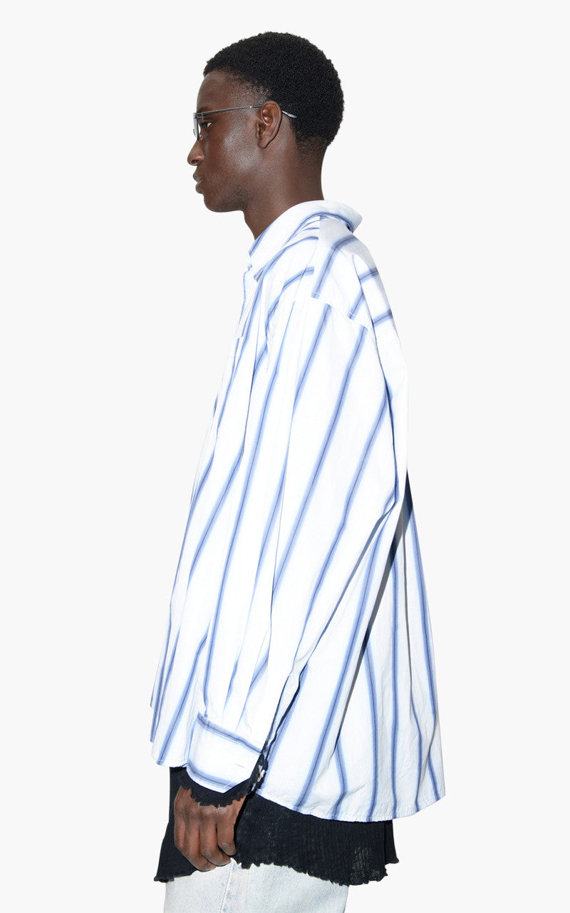 Our Legacy Borrowed Shirt Blue Crypto Stripe