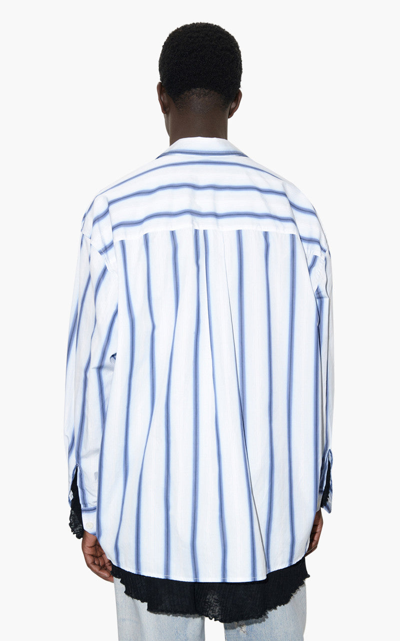 Our Legacy Borrowed Shirt Blue Crypto Stripe