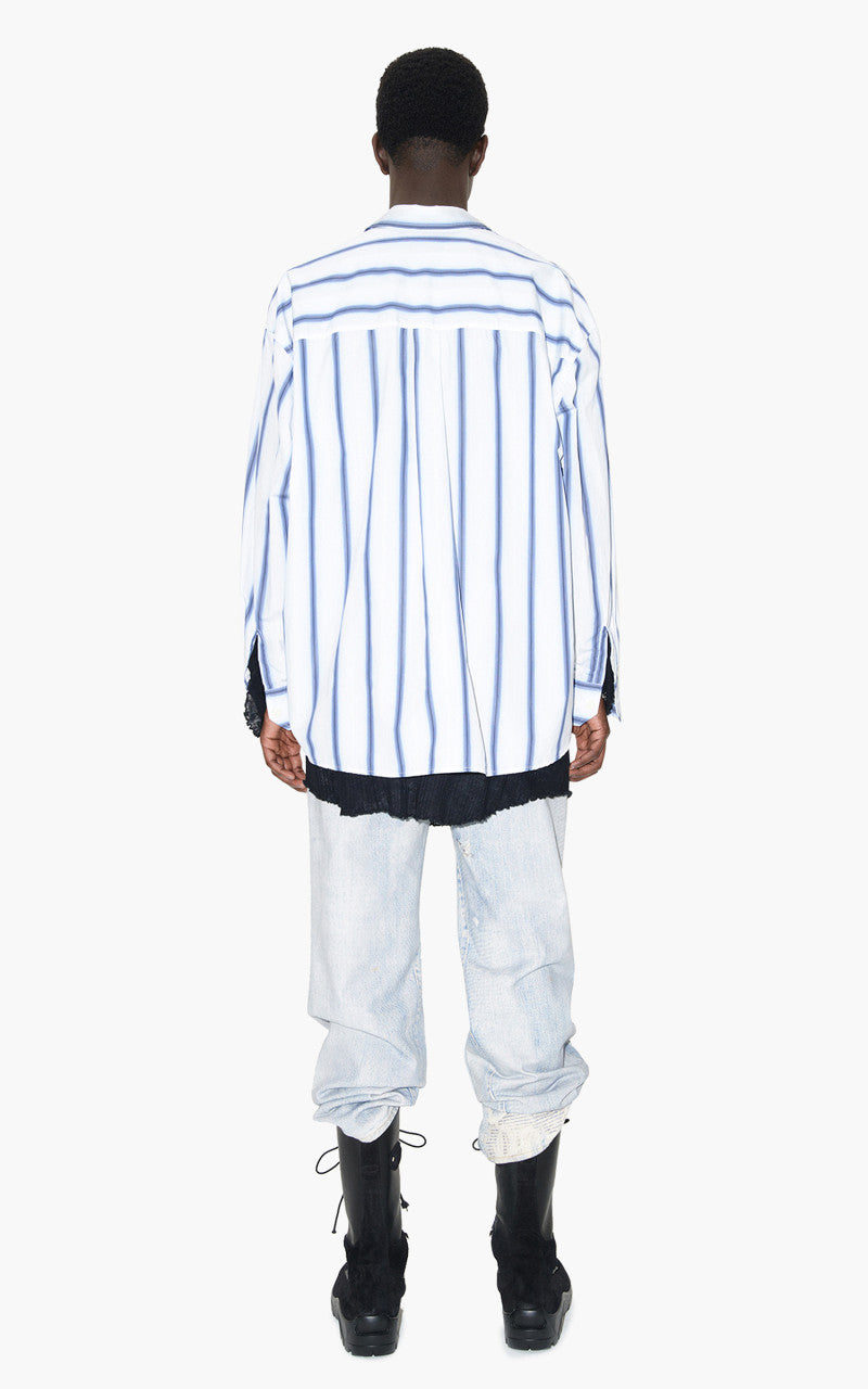 Our Legacy Borrowed Shirt Blue Crypto Stripe