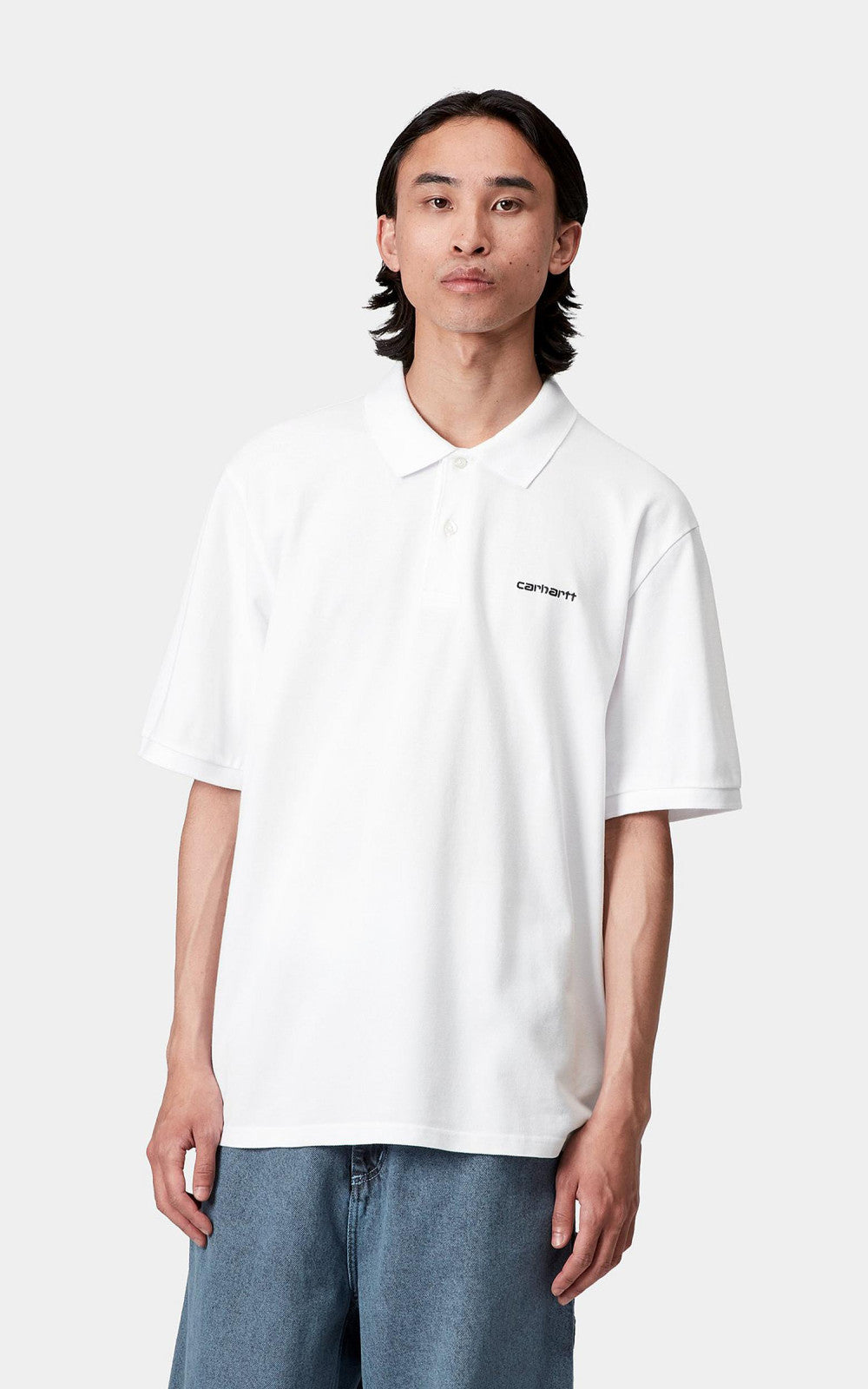 Carhartt WIP S/S Carhartt Script Polo White/Black