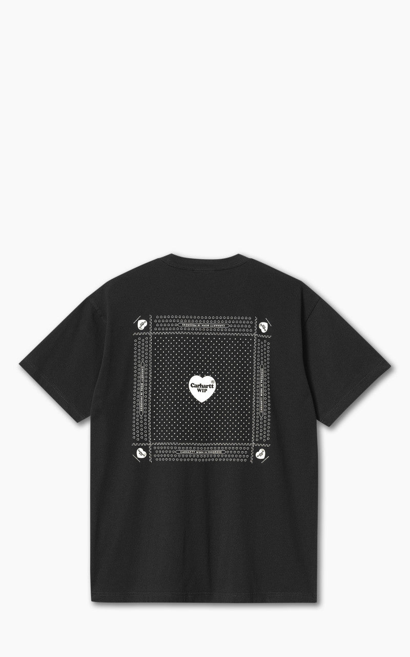 Carhartt WIP S/S Heart Bandana T-Shirt Black/White Stone Washed