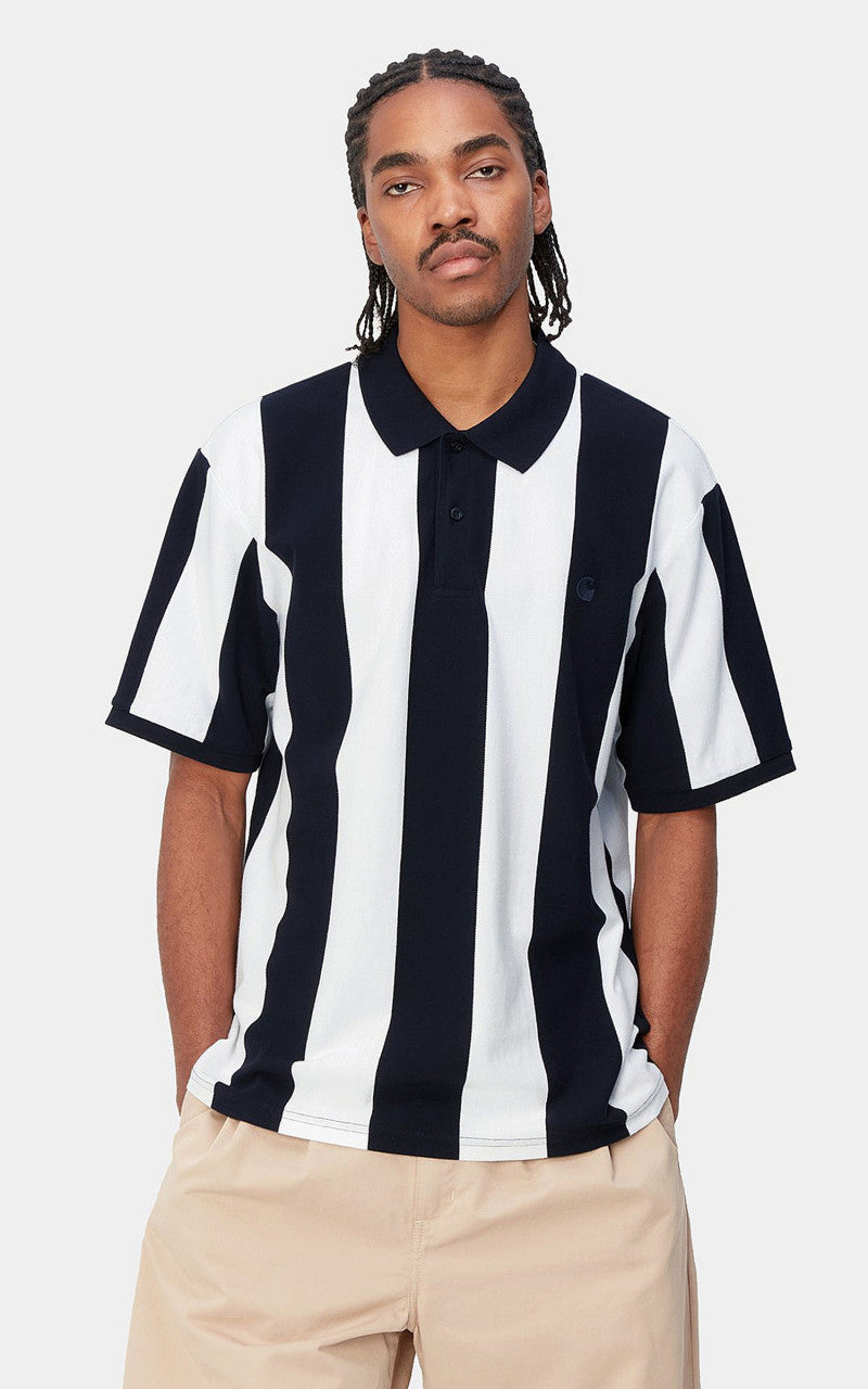 Carhartt WIP S/S Hinton Polo Hinton Stripe/Dark Navy
