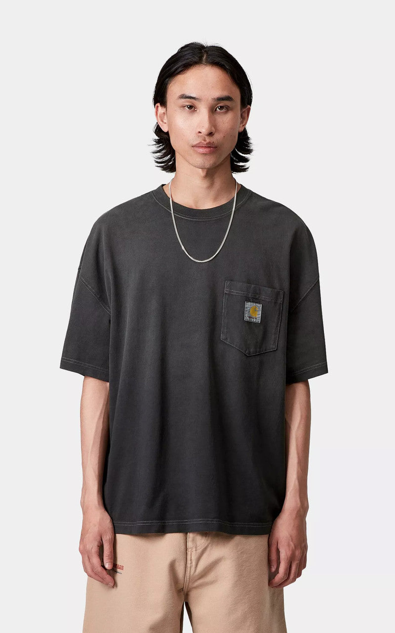 Carhartt WIP S/S Hudson Pocket T-Shirt Black Chalk Wash