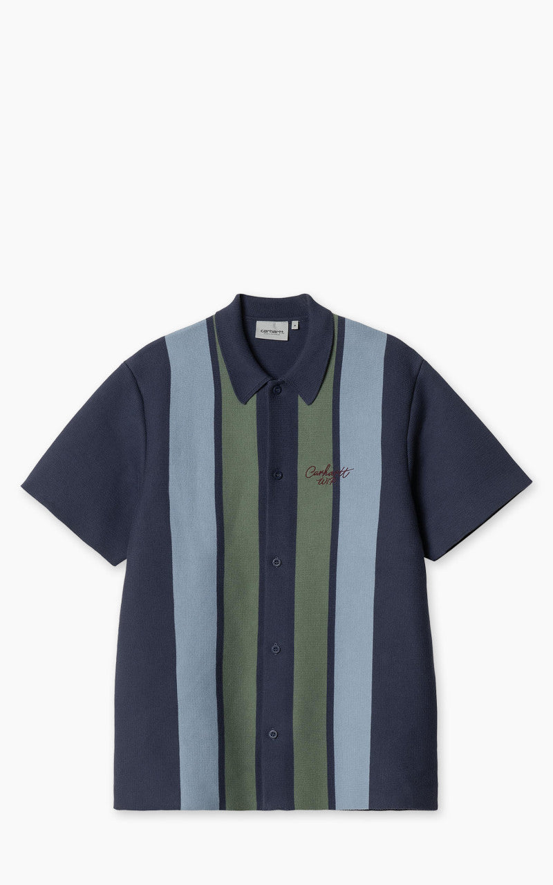 Carhartt WIP S/S Memory Knit Shirt Percy Stripe/Ink