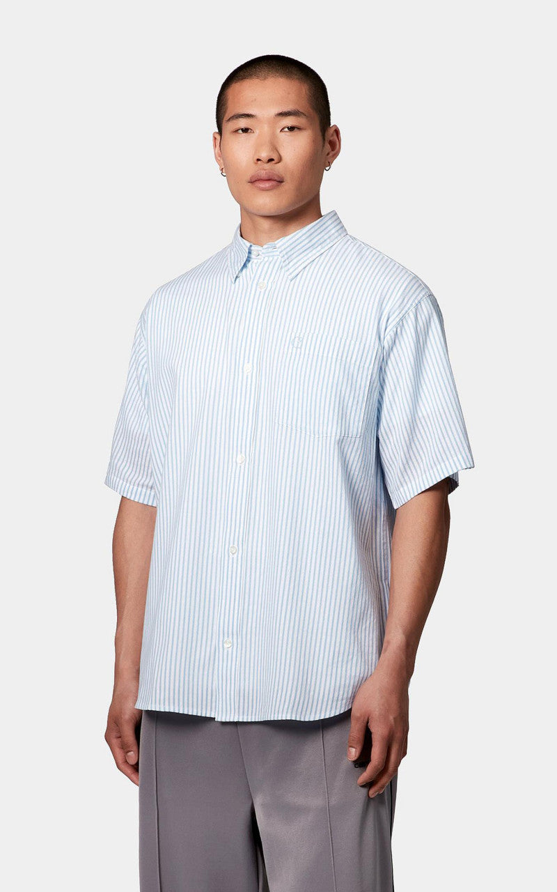 Carhartt WIP S/S Phelps Shirt Phelps Stripe Bluebird