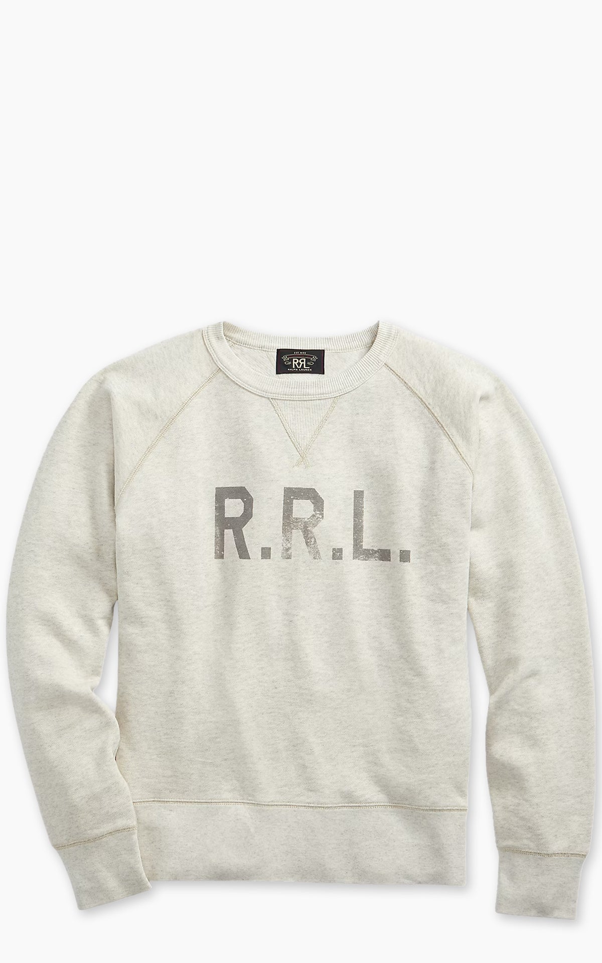 RRL Logo Fleece Pullover Oatmeal Heather