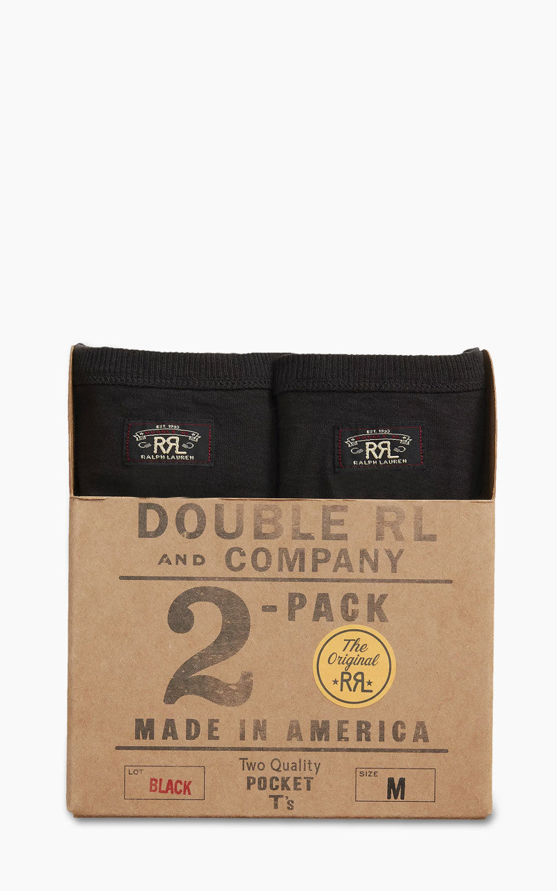 RRL 2-Pack Garment-Dyed Pocket Tees Black