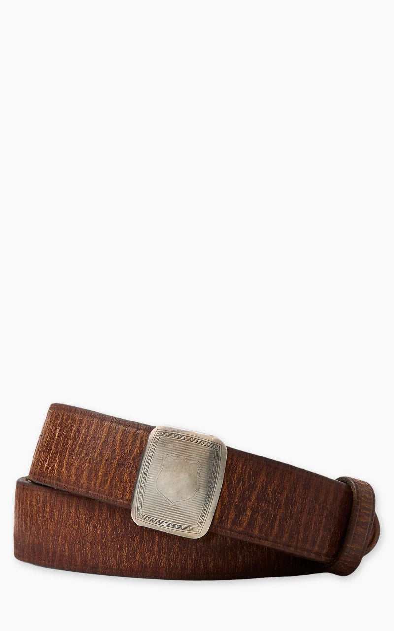 RRL Slider-Buckle Leather Belt Baked Brown