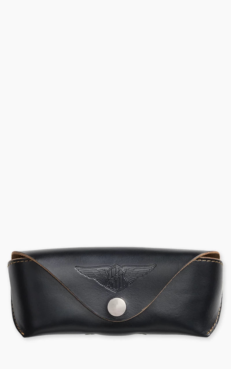 RRL Leather Eyeglass Case Black Over Brown