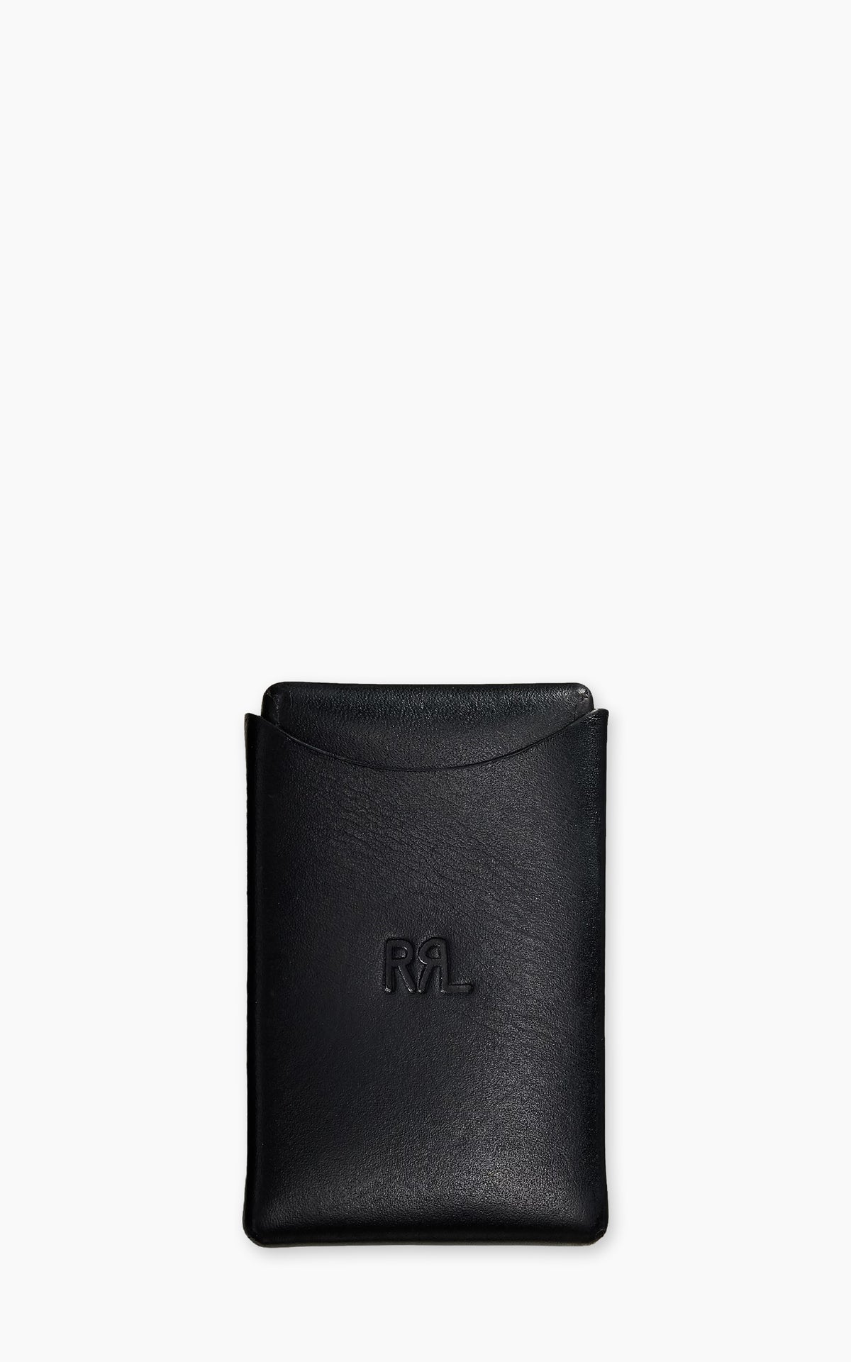 RRL Leather Card Case Black Over Brown