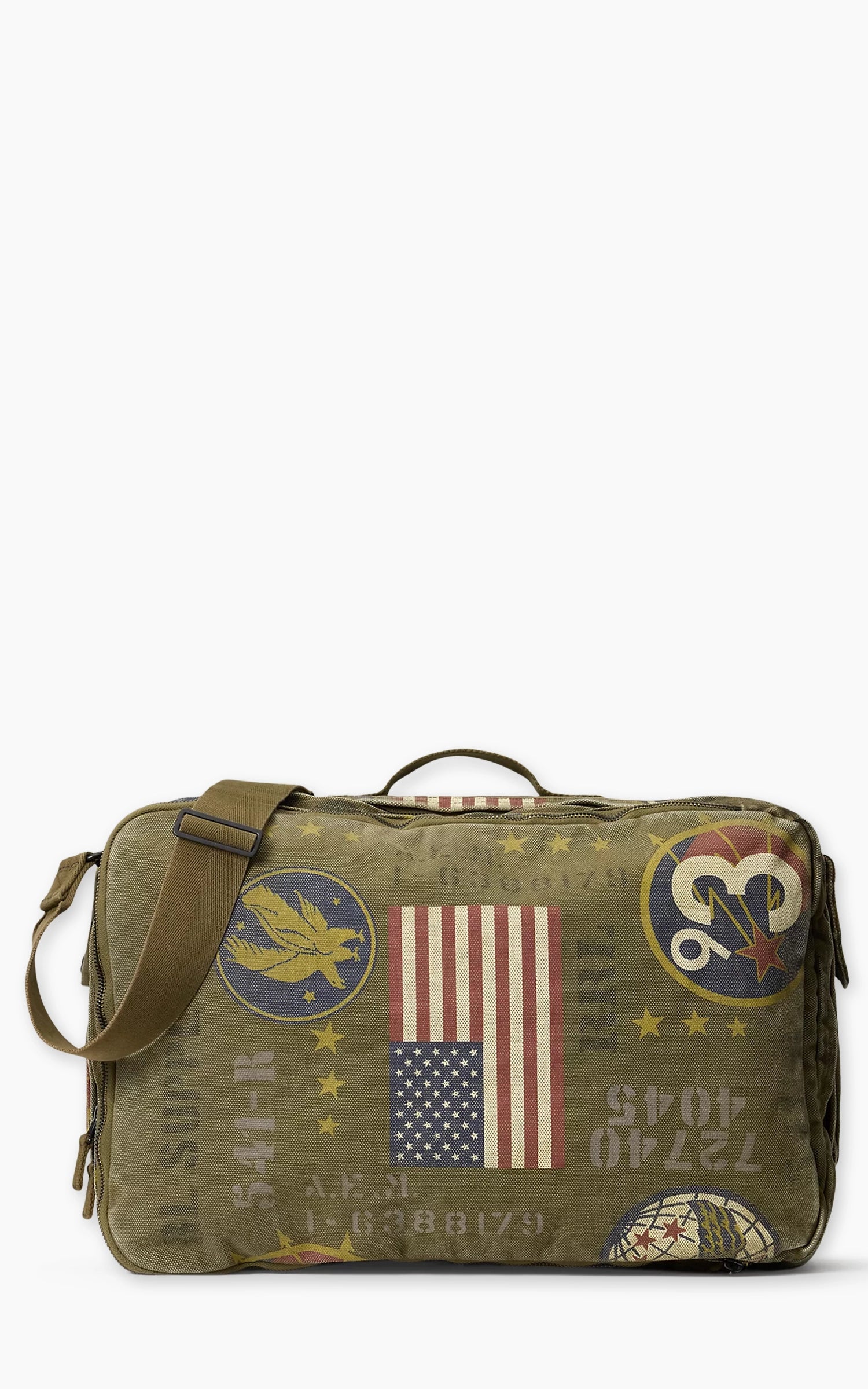 RRL Canvas Graphic Backpack Olive Drab/Multi