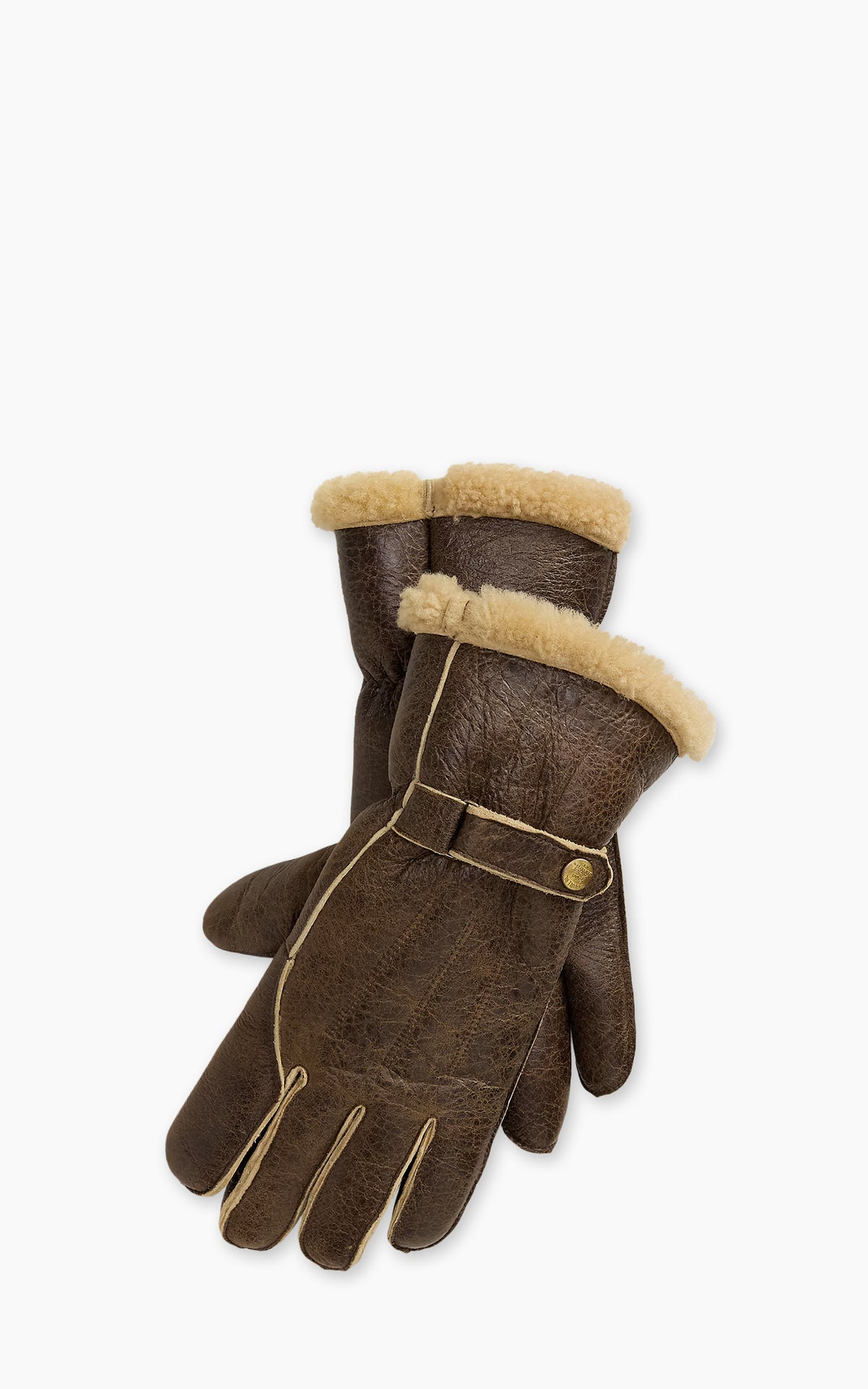 RRL Shearling Gloves Brown/Cream