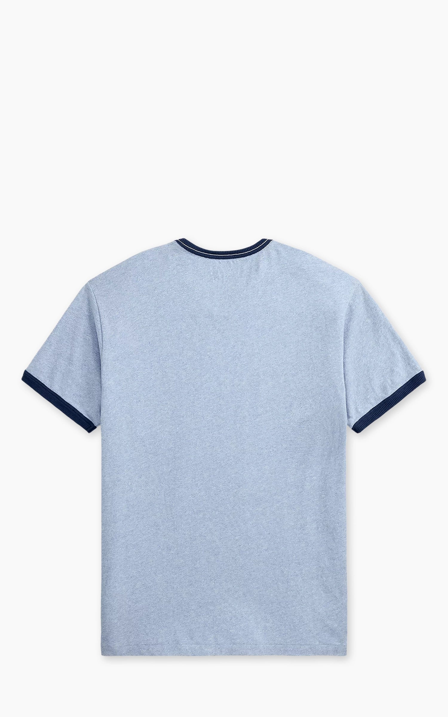 RRL Logo Jersey Ringer T-Shirt Light Blue Heather