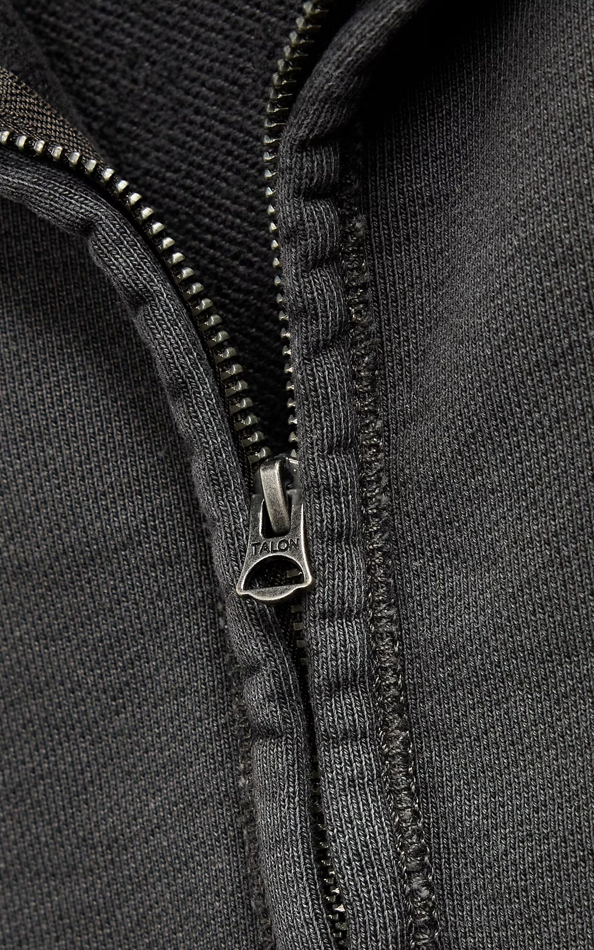 RRL French Terry Quarter-Zip Pullover Faded Black