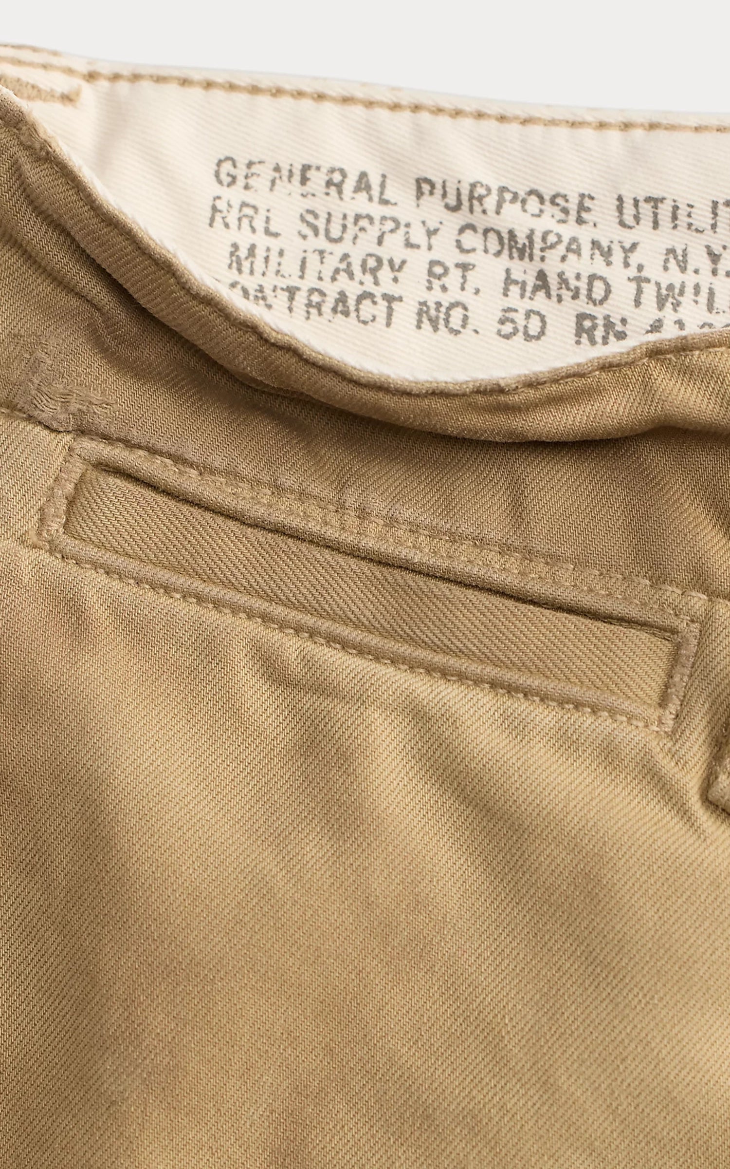 RRL Distressed Chino Field Trouser New Khaki