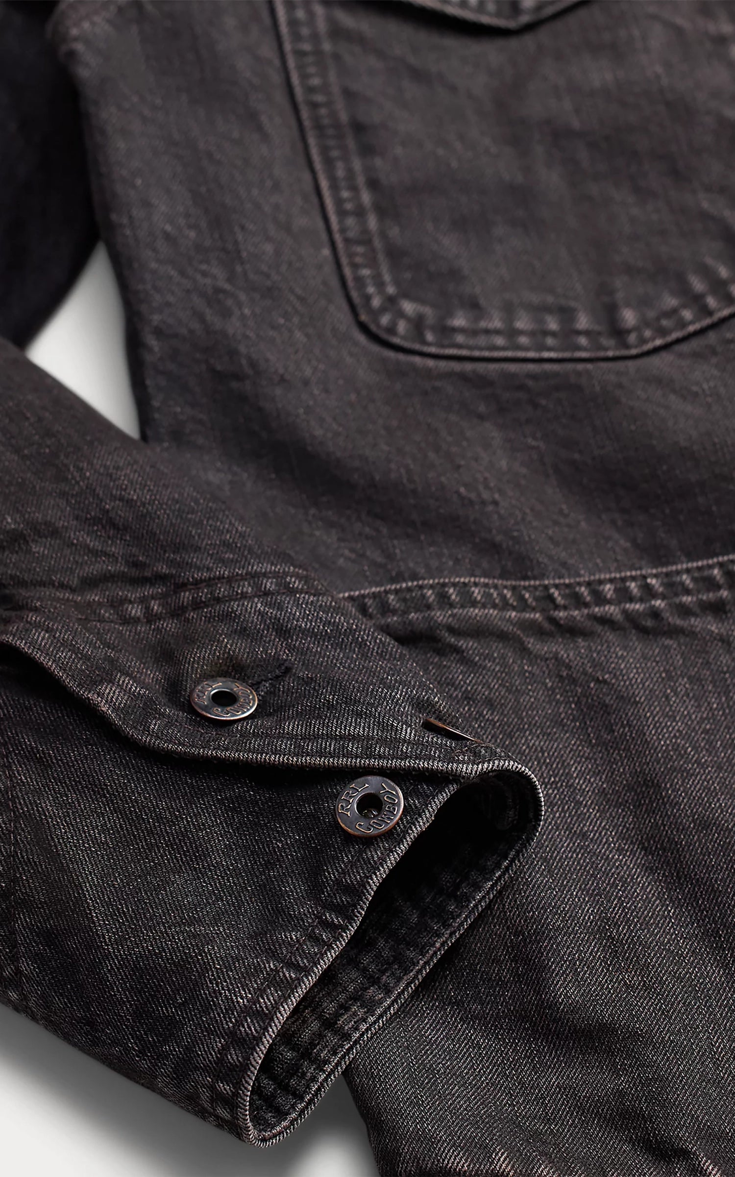 RRL Corduroy-Collar Denim Jacket Black