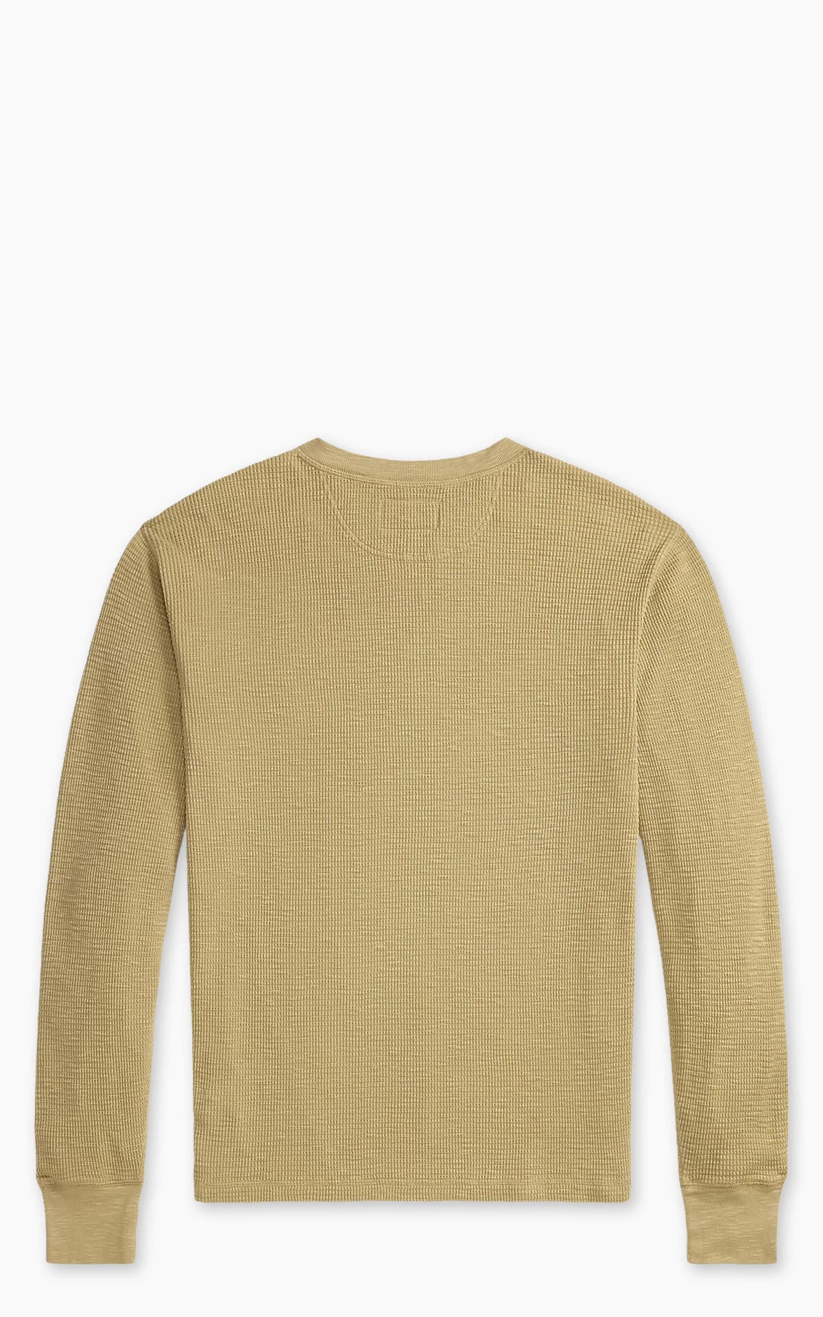 RRL Garment-Dyed Waffle-Knit Henley Shirt Spring Beige