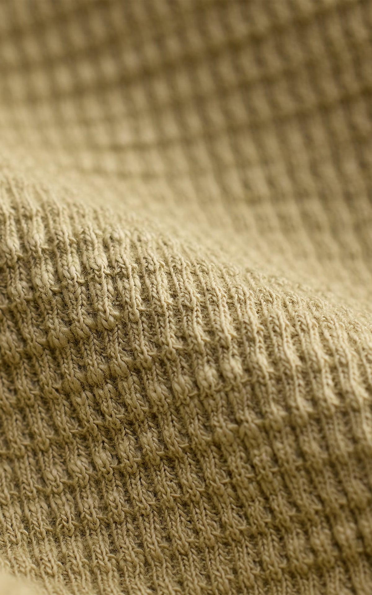 RRL Garment-Dyed Waffle-Knit Henley Shirt Spring Beige