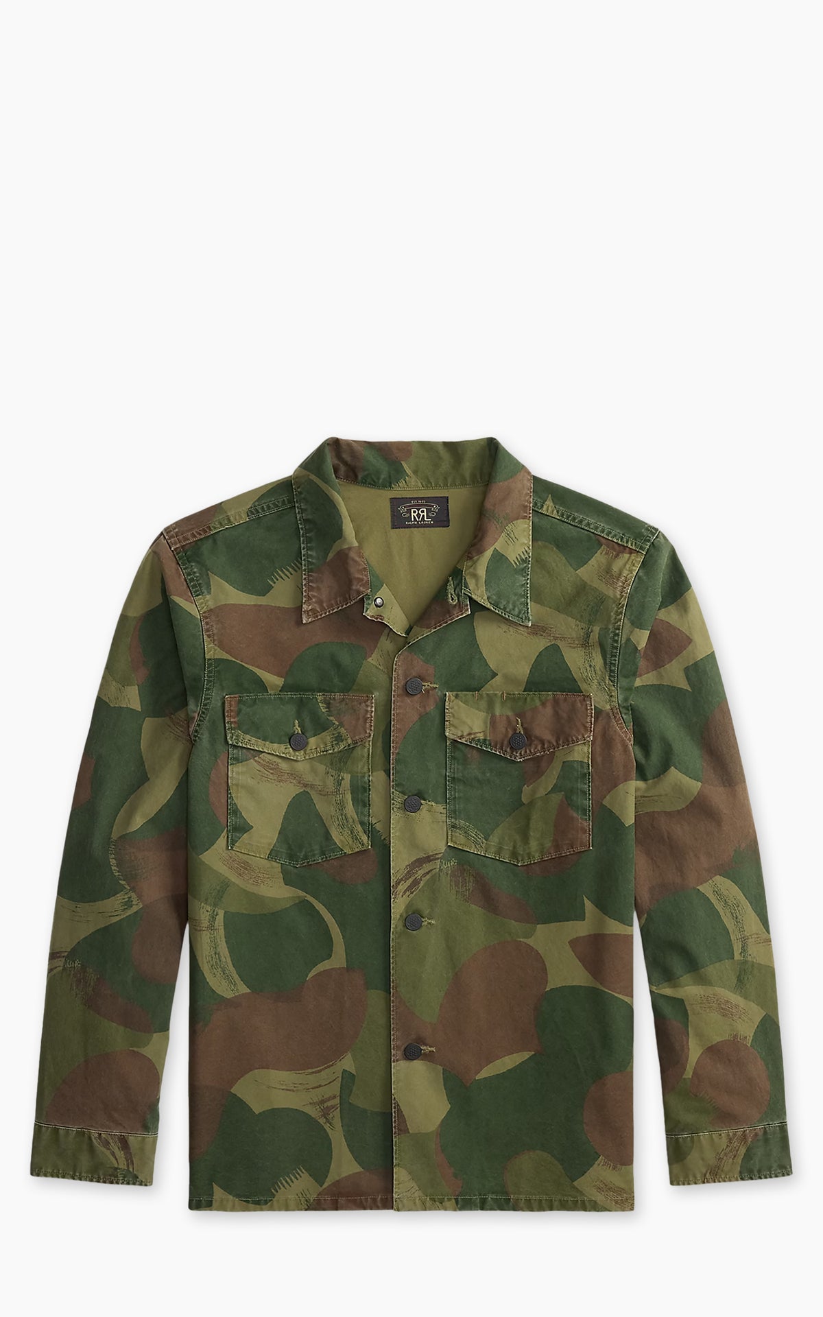 RRL Camo Poplin Overshirt Brush Stroke Camo