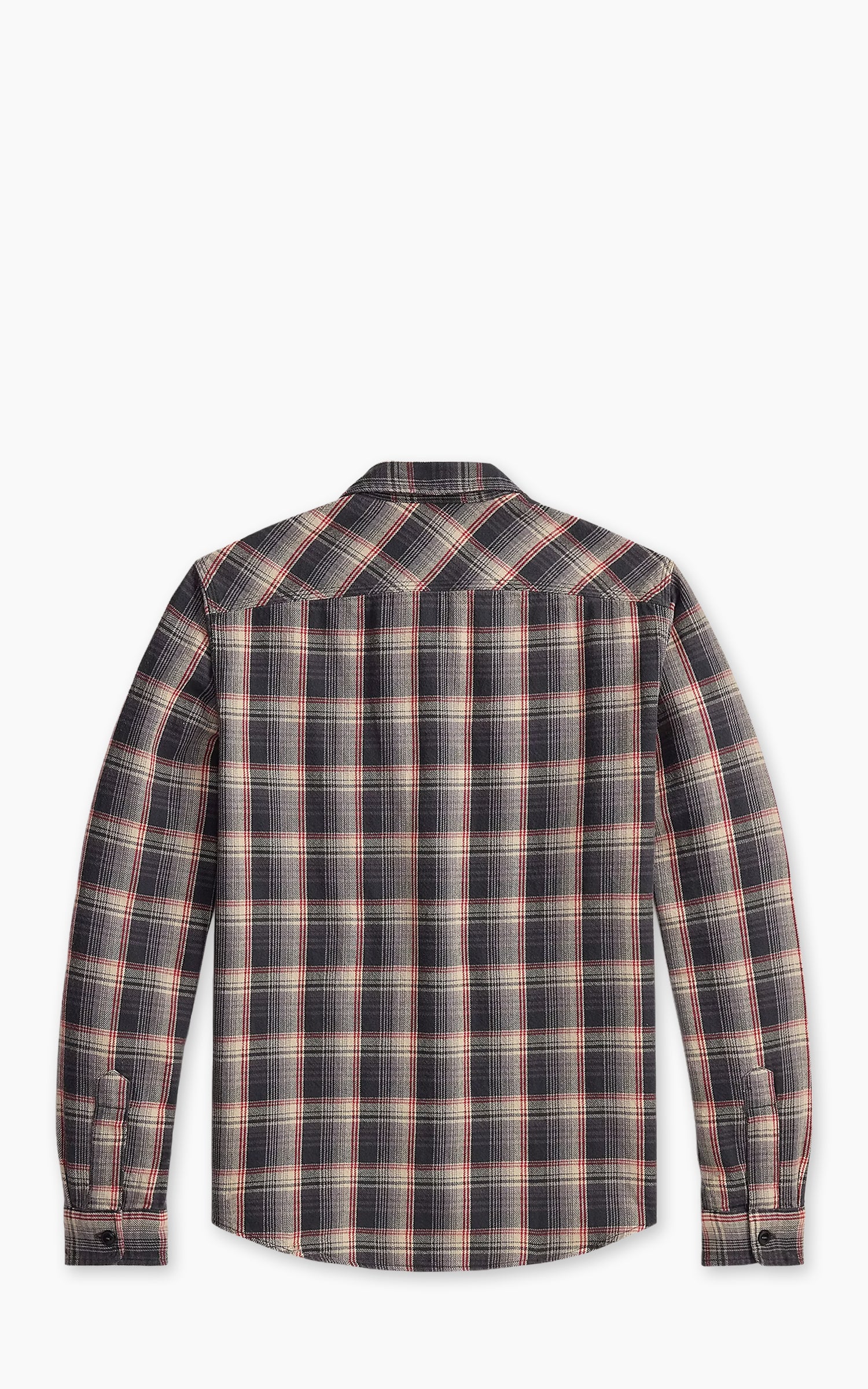 RRL Plaid Twill Workshirt Grey/Red