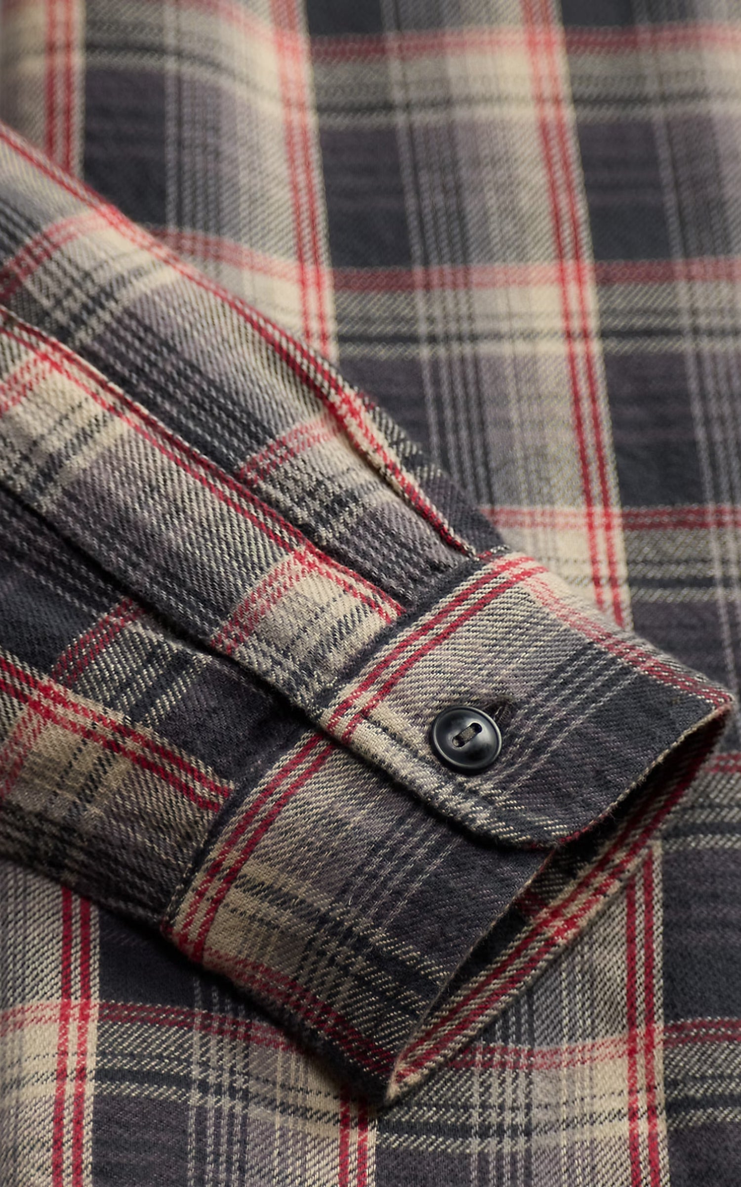 RRL Plaid Twill Workshirt Grey/Red