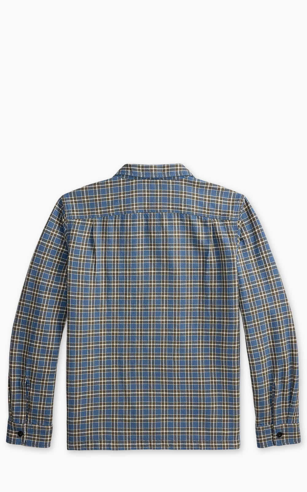 RRL Plaid Twill Camp Shirt Blue/Grey