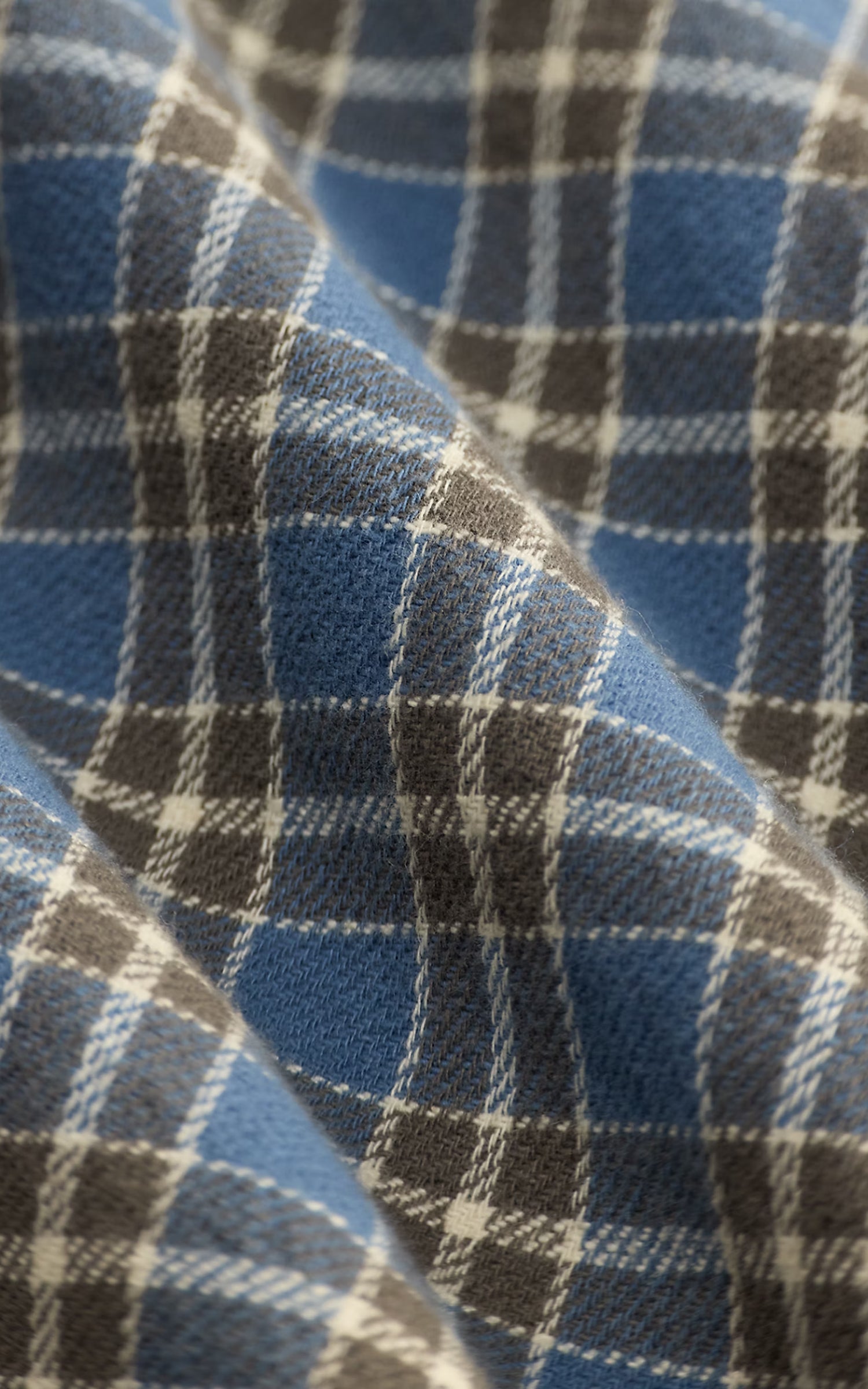 RRL Plaid Twill Camp Shirt Blue/Grey