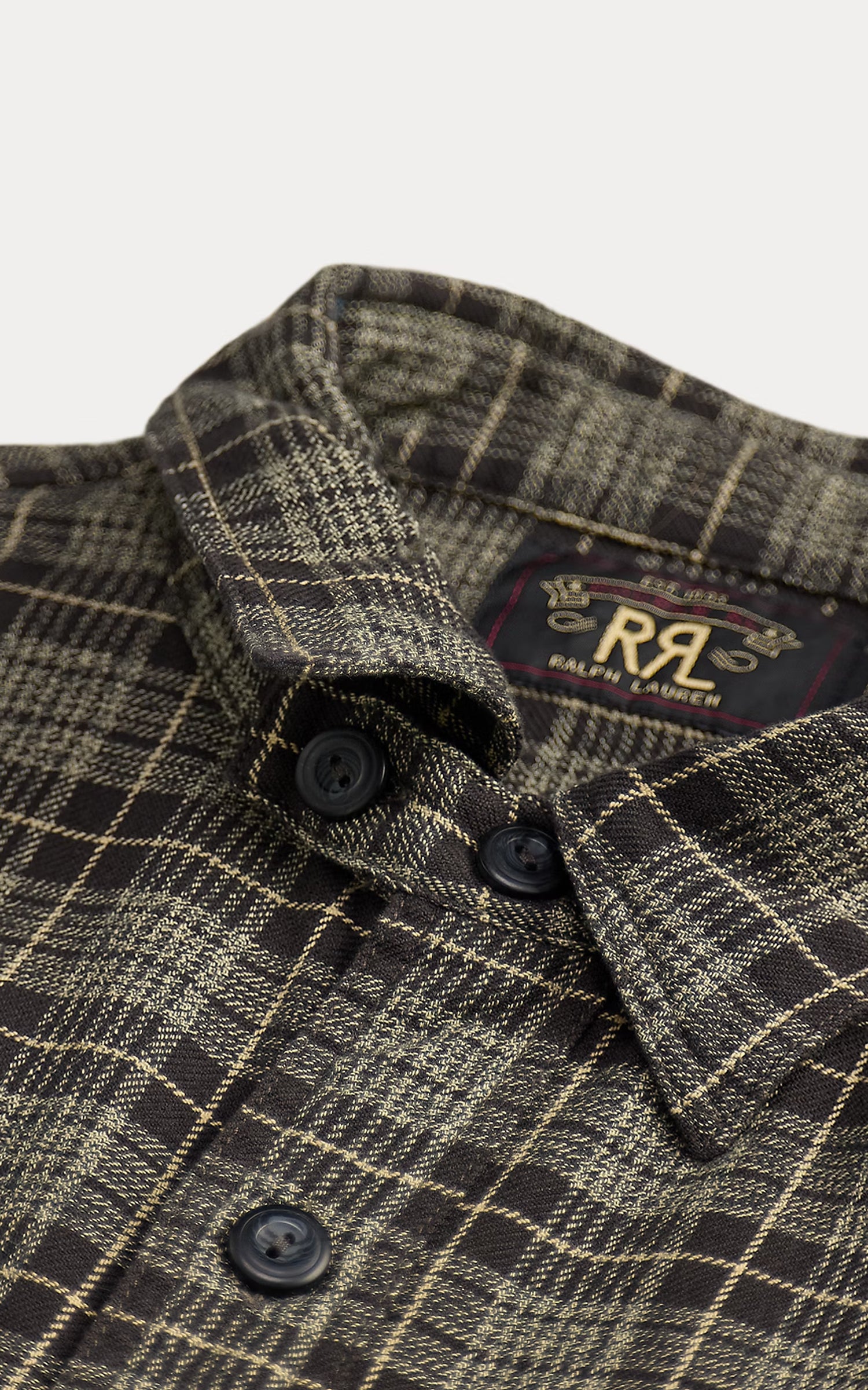 RRL Plaid Twill Workshirt Grey/White