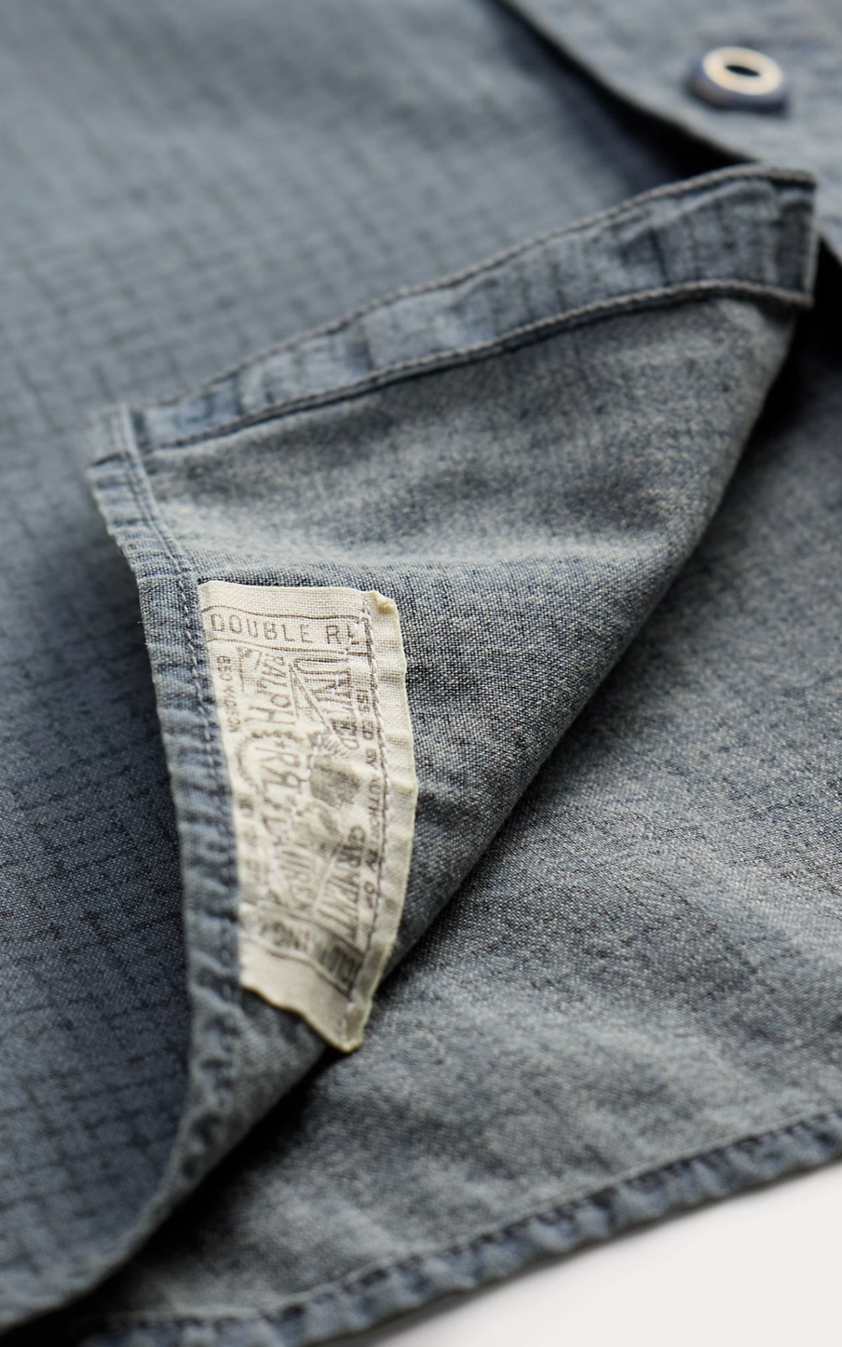 RRL Check-Print Woven Workshirt Blue/Navy