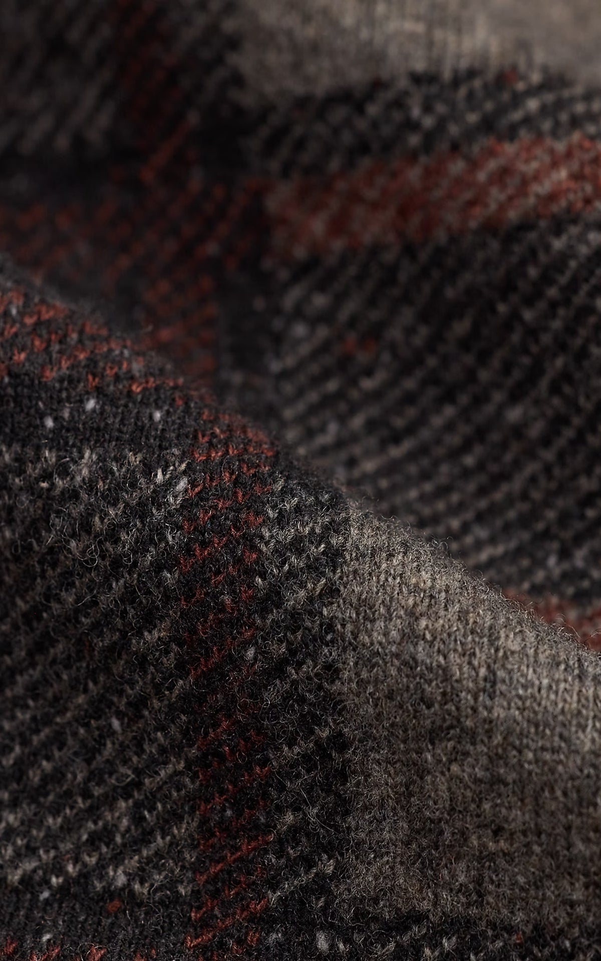RRL Plaid Wool Cardigan Grey Multi