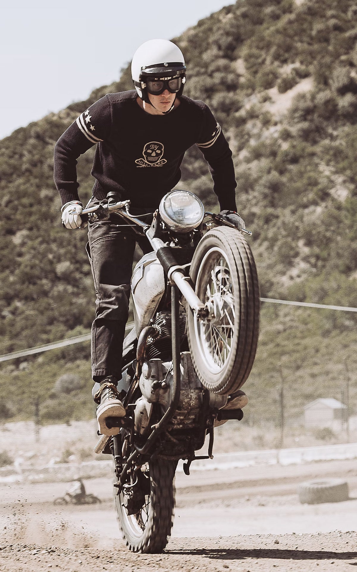 RRL Skull-Patch Wool Jumper Dark Navy