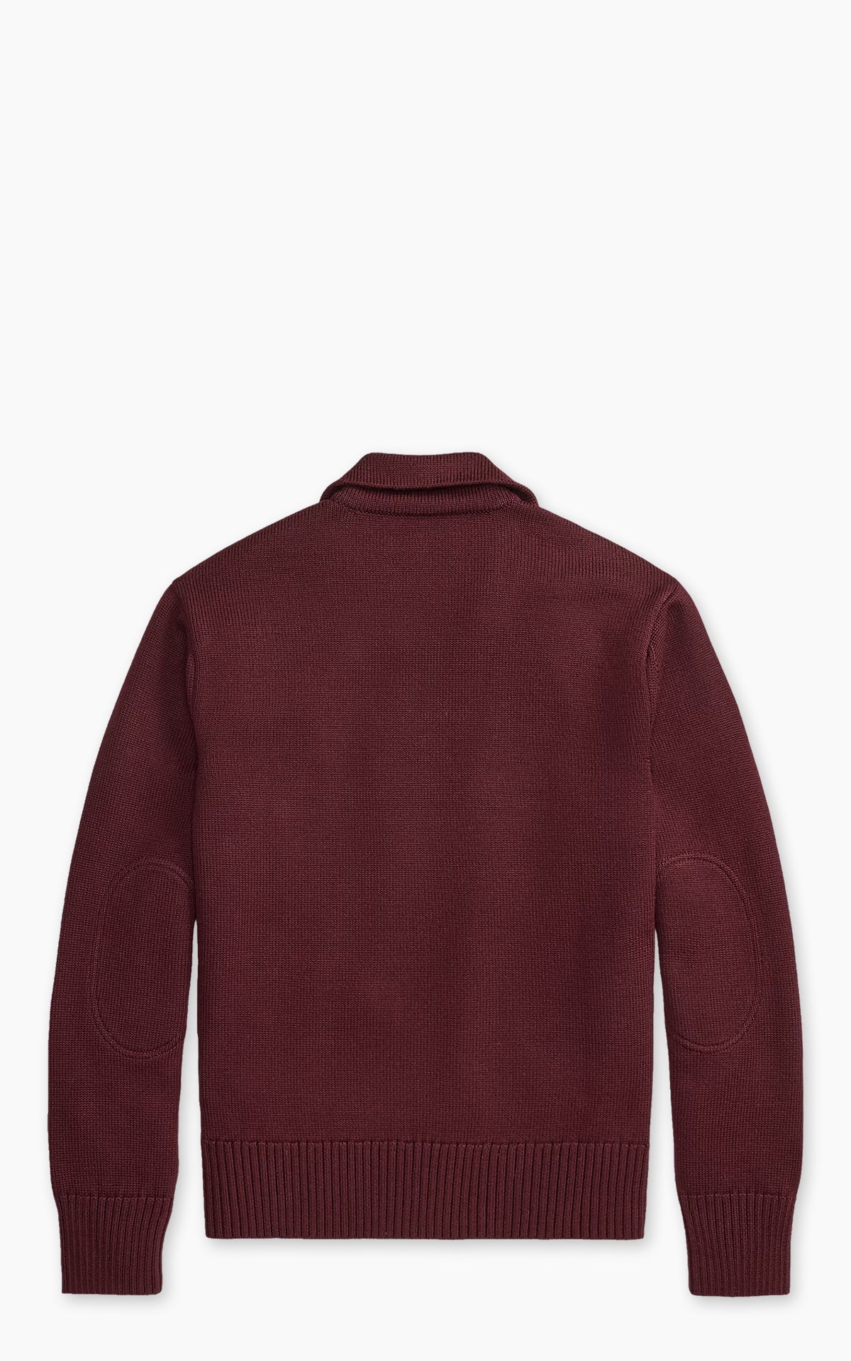 RRL Embroidered Wool Quarter-Zip Jumper Maroon