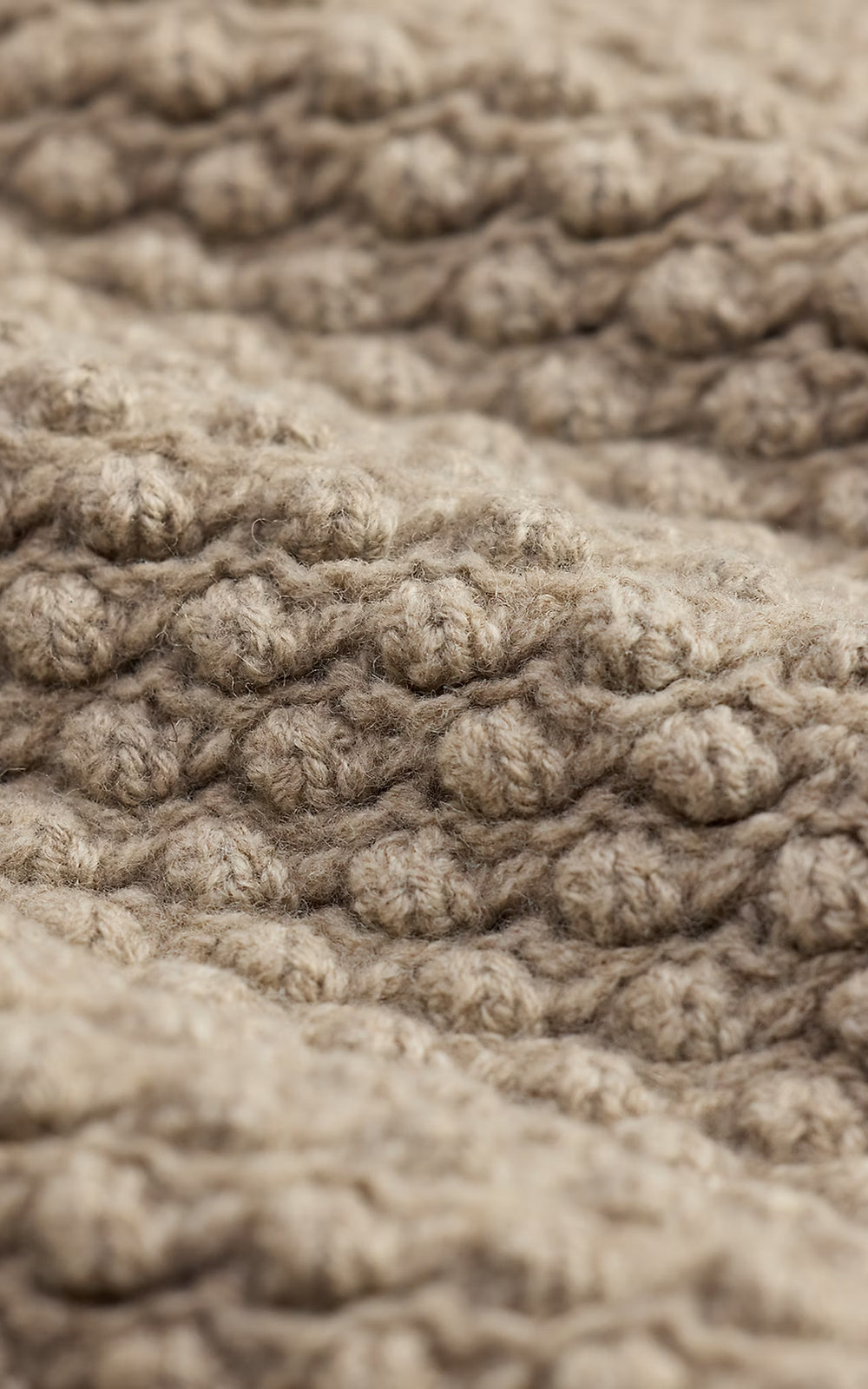 Cable-Knit Wool Shawl Jumper Cream Marl