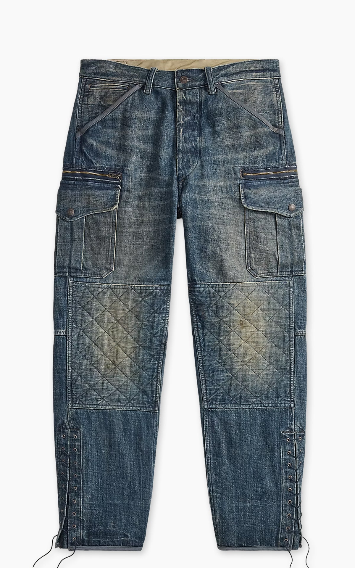 RRL Quilted Denim Cargo Trouser Melvill Wash
