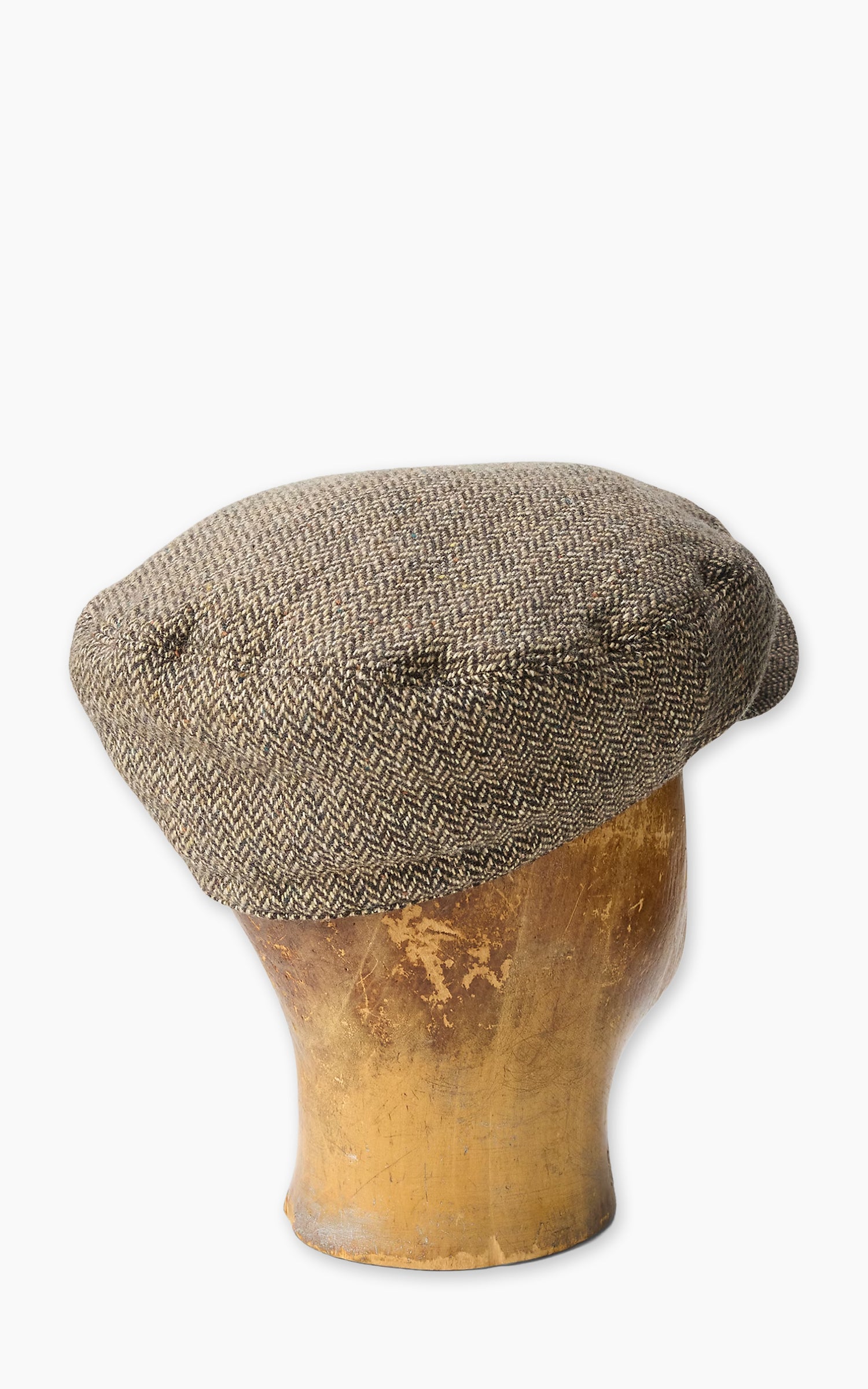 RRL Wool-Blend Herringbone Drivers Cap Cream/Brown