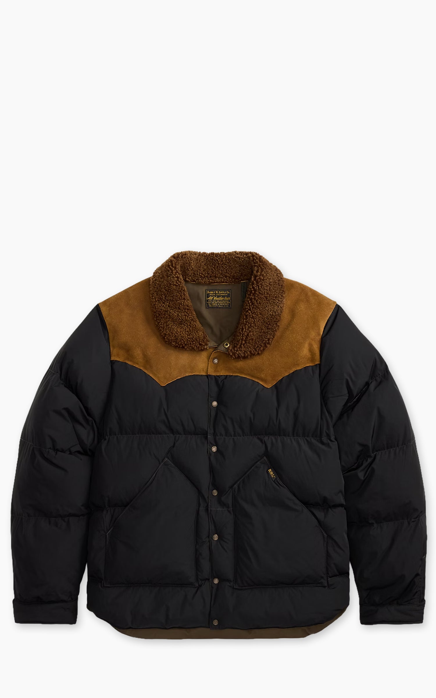 RRL Quilted Shearling-Collar Jacket Onyx
