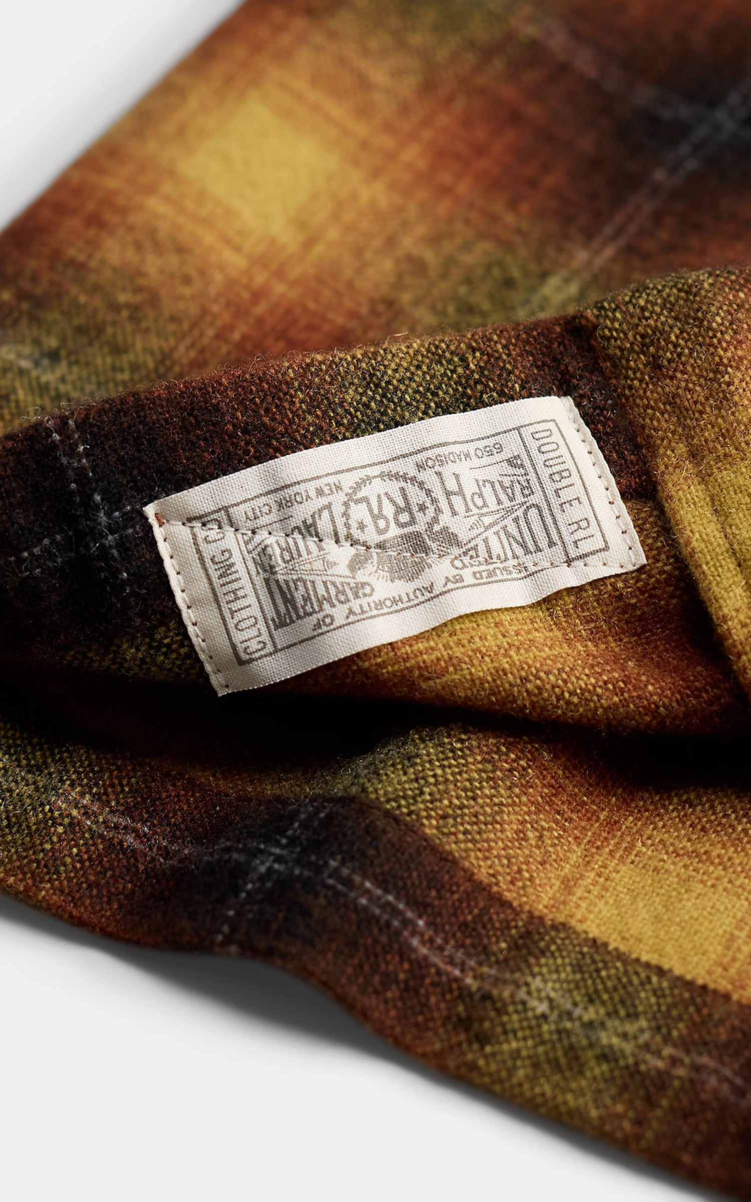 RRL Plaid Wool-Blend Camp Shirt Orange/Yellow