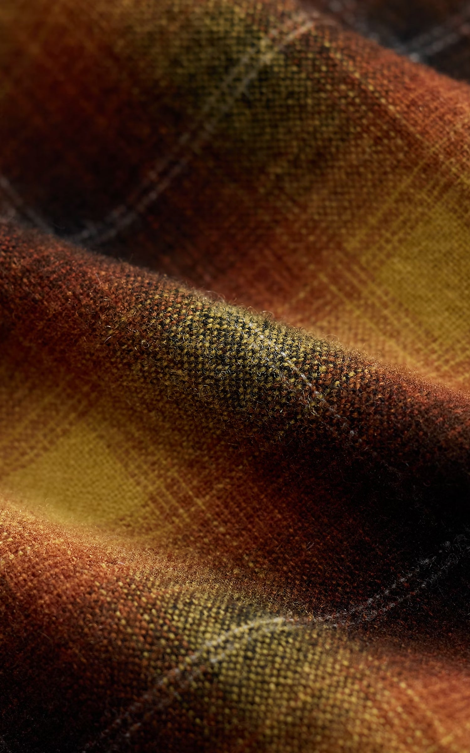 RRL Plaid Wool-Blend Camp Shirt Orange/Yellow