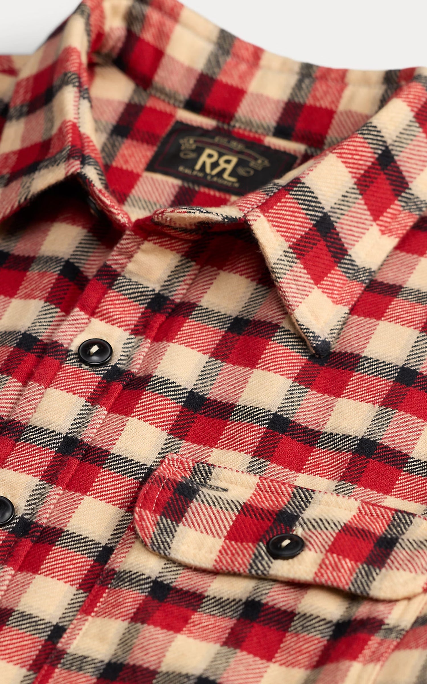 RRL Plaid Twill Workshirt Red/Cream