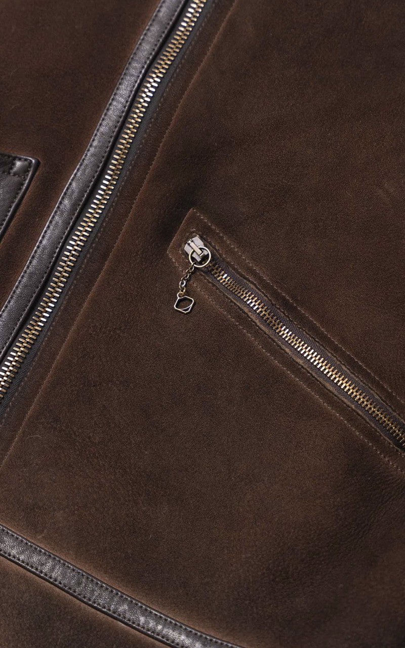 Shangri-La Heritage Aviatore B-3 Shearling Leather Jacket Castagno